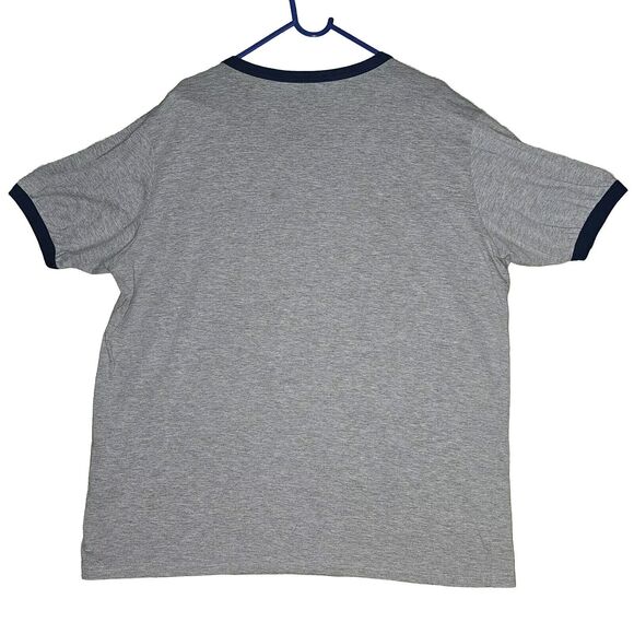 Budweiser Graphic T-Shirt Mens Size XL Gray Short Sleeve Blue Trim Ringer Tee - Picture 2 of 5